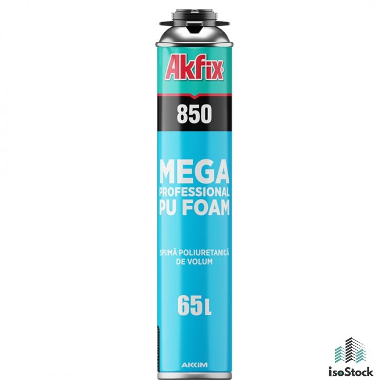Akfix 850 Mega Spumă poliuretanică profesională cu randament mare, aplicare cu pistol, 65 L