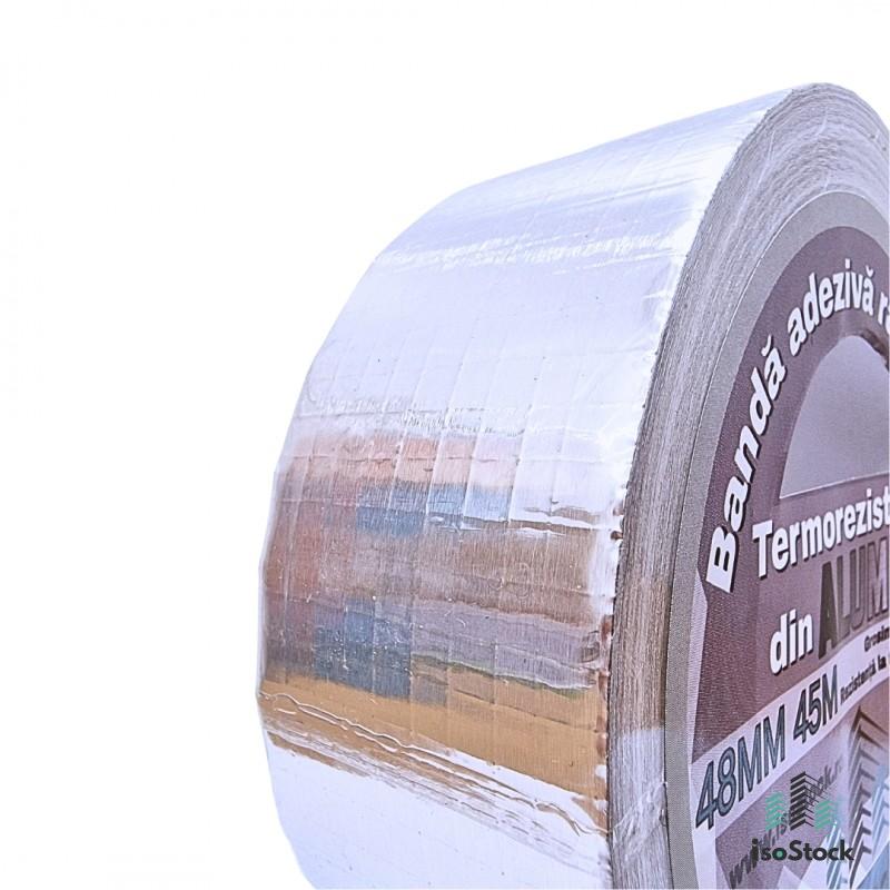 Bandă Adezivă Ranforsată din Aluminiu Termorezistentă 48 mm × 45 m