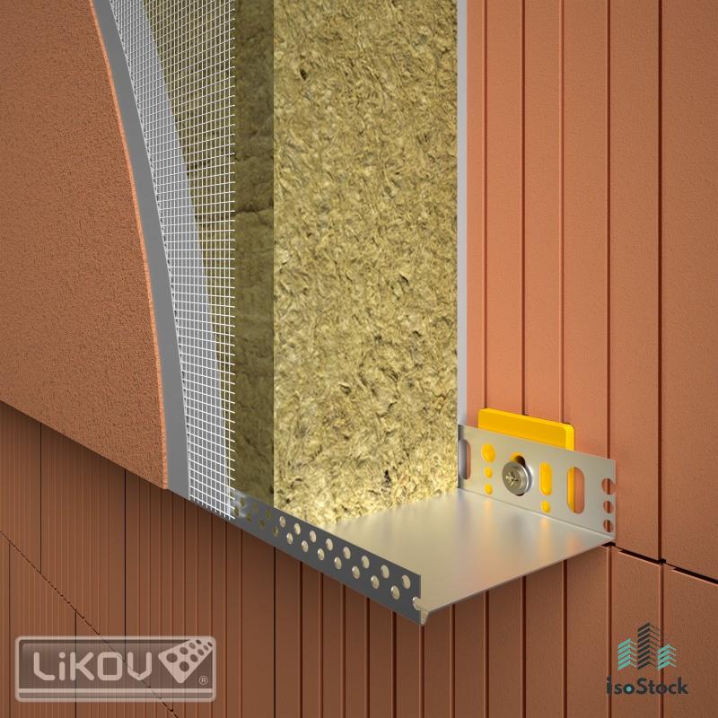 Profil soclu aluminiu pentru izolație de 15 cm, premium, 153 mm/ 0.8 mm/ 2.5 m