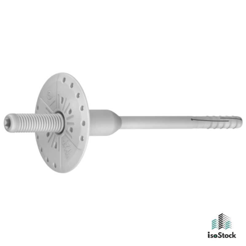 Rawlplug R-TFIX-8S-195 – Diblu premium cu cui metalic pentru termoizolație, 8 x 195 mm, cutie 200 buc
