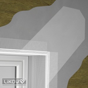 Plasă fibră 2D pretăiată pentru armare diagonală tâmplărie