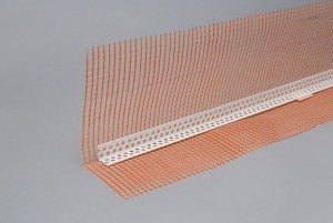 Profil colț PVC 20 × 20mm cu plasă 10 × 15 cm, 2.5m