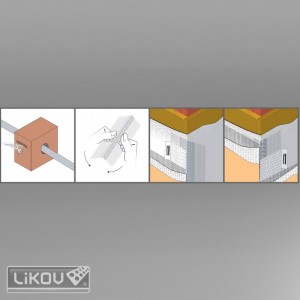 Profil colț PVC unghi variabil cu plasă, 25ml