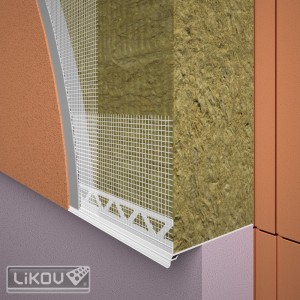 Profil final soclu PVC mic, elimina punțile termice, cu plasă și picurător, 2ml